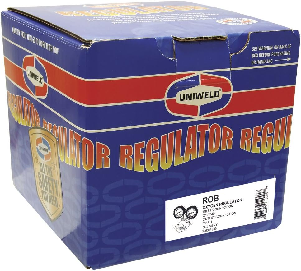 Crazy Clearance Uniweld ROB Patriot Series Oxygen Regulator with B Outlet Connection and 540 CGA Inlet