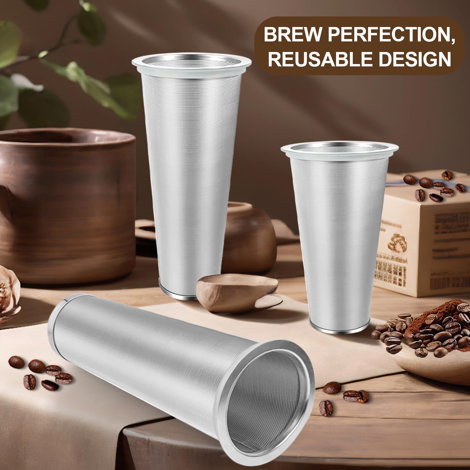 2 filtros de café frío, acero inoxidable 304 de grado alimenticio, cafetera, tetera, filtro de agua, malla ultrafina, tarro Mason de boca ancha de 64 onzas