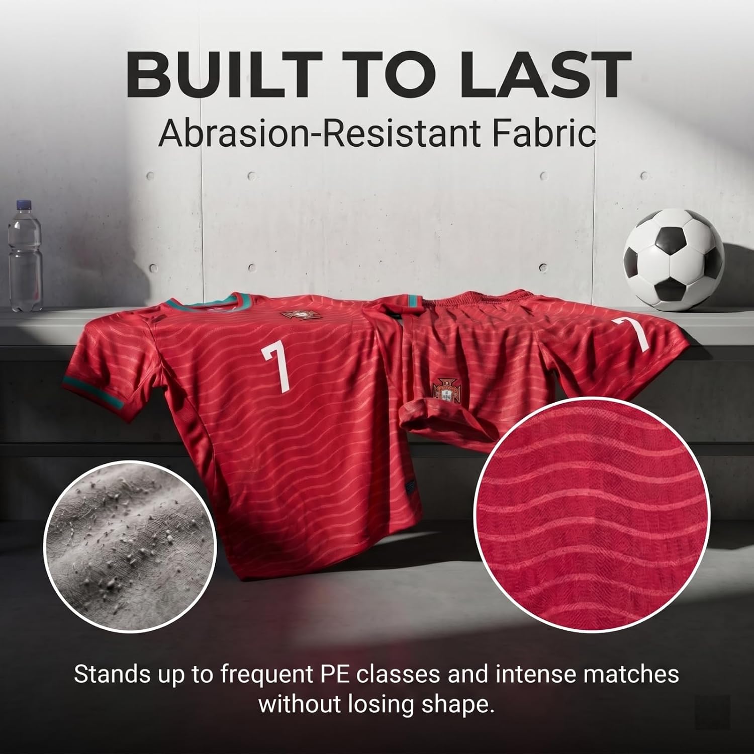 Youth Soccer Jerseys, 7# Kids Soccer Jersey and Short for Boys, Fabrics Training Uniform Soccers, World Cup Fans Gift image 2