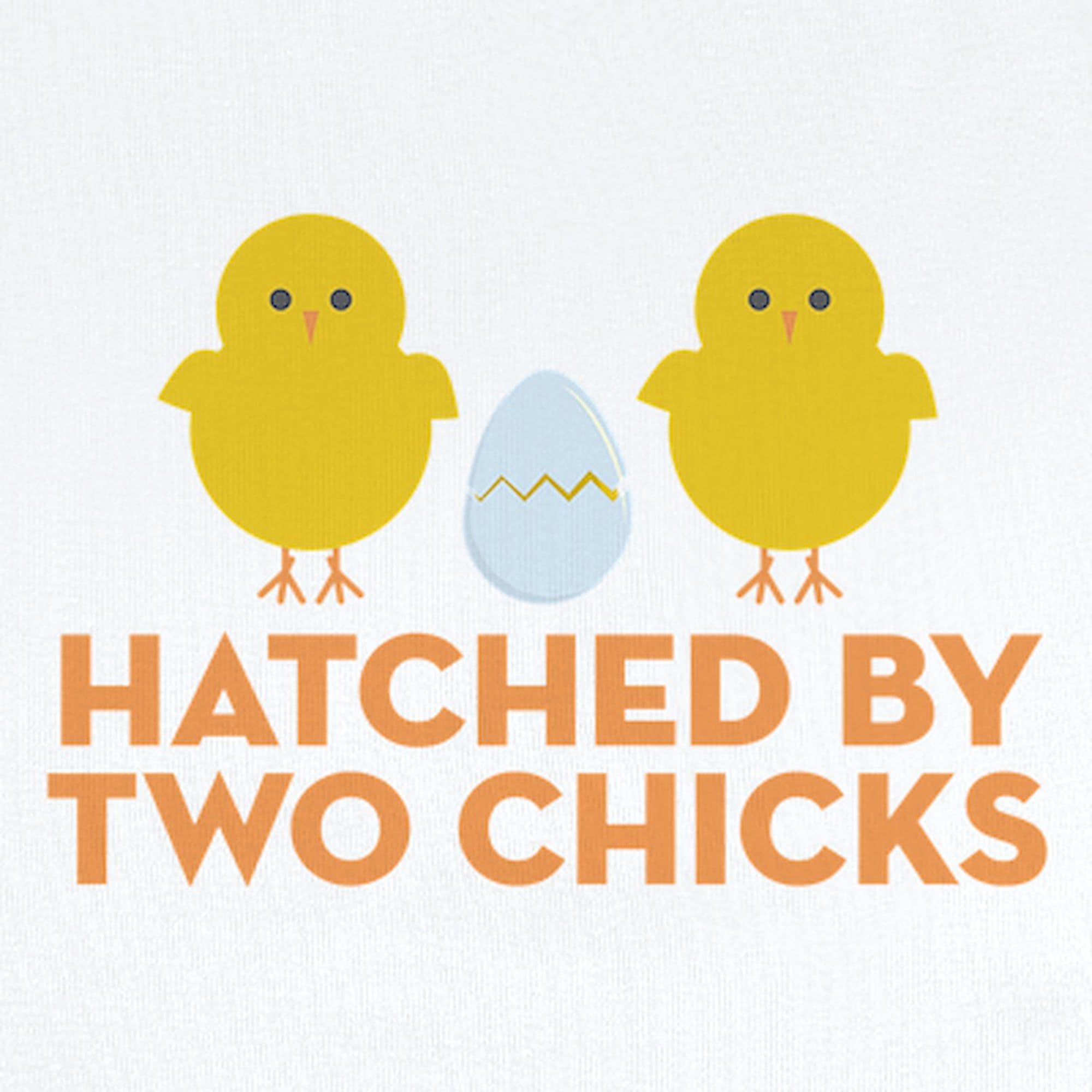 CafePress Hatched by Two Chicks Infant Bodysuit Cute Infant Bodysuit Baby Romper Cloud White