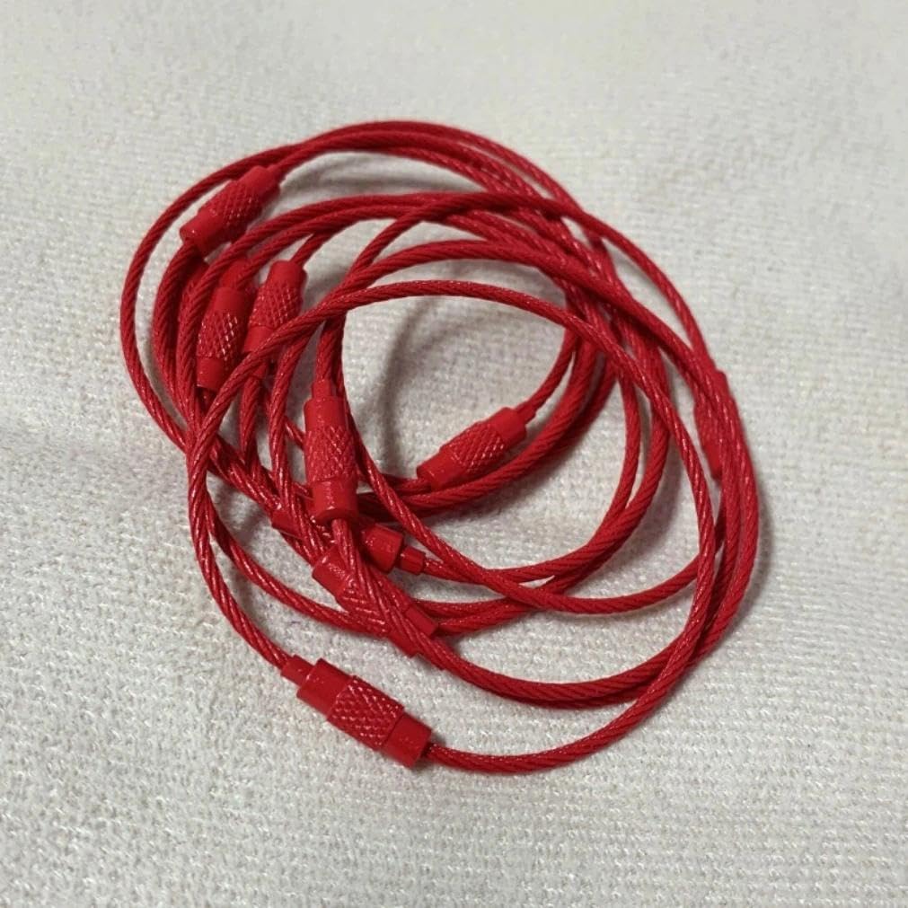 5 Pcs Random Color Stainless Steel Wire Key Rings - Rust-Resistant Loops with Secure Clasps for Keys & Small Items