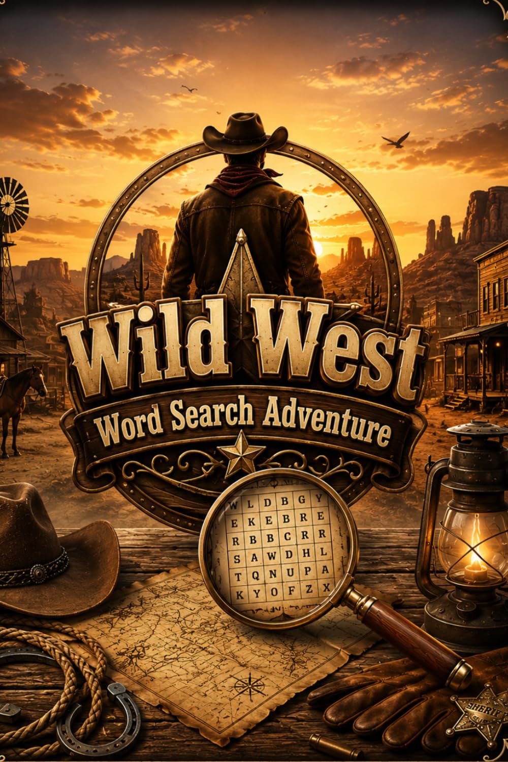 Wild West Word Search Adventure: A Fun-Filled Puzzle Journey Through Cowboys, Canyons, and Classic Western Adventures