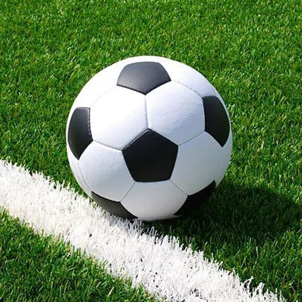 Pallone Da Calcio Classico Bianco E Nero Taglia 5 - Pelle Sintetica Morbida Per Allenamento Indoor/Outdoor - Foto 6