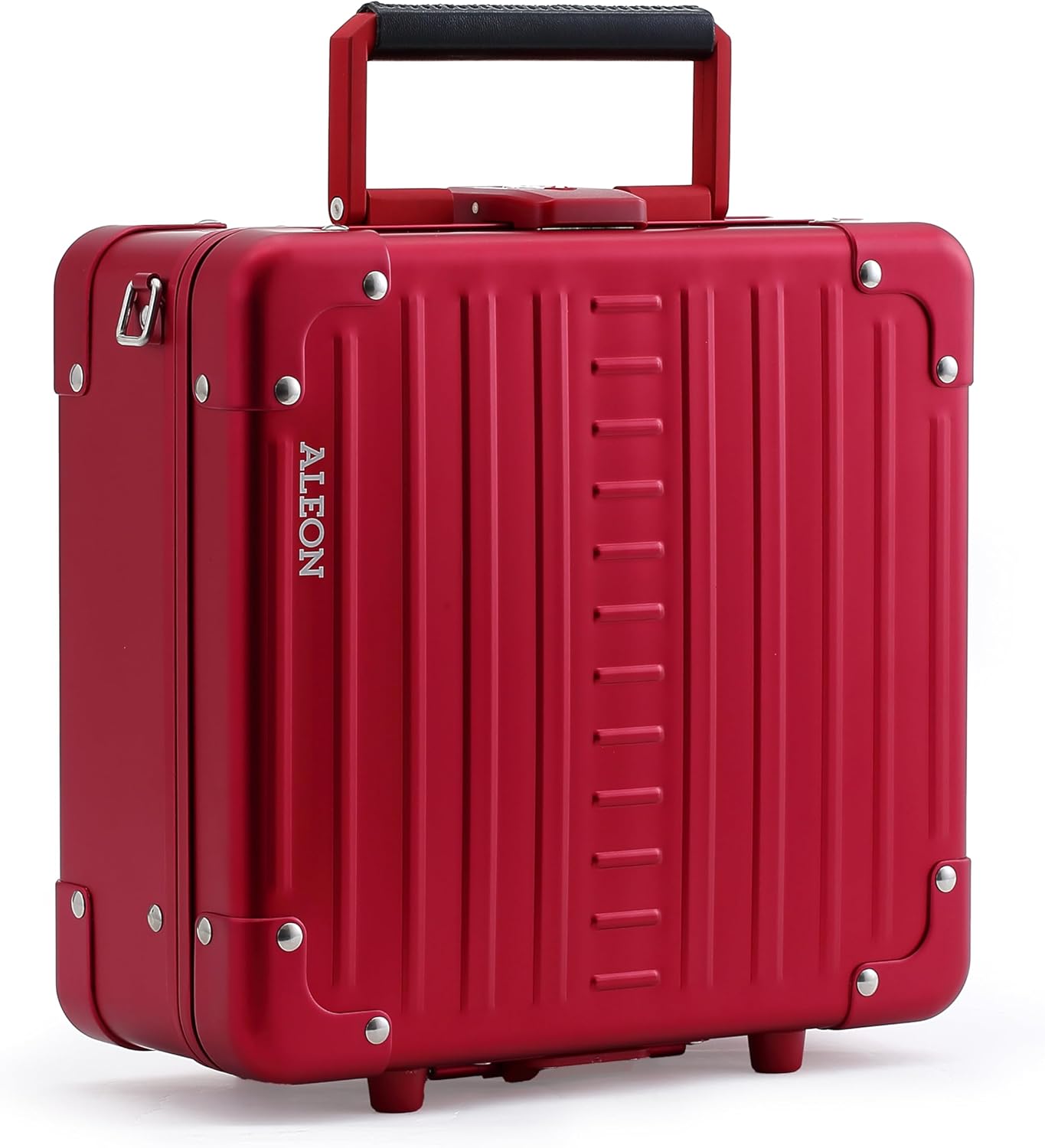 10" Aluminum Crossbody Messenger Case – Hard Shell Briefcase with TSA Lock, Padded Lining, Removable Packing Cube