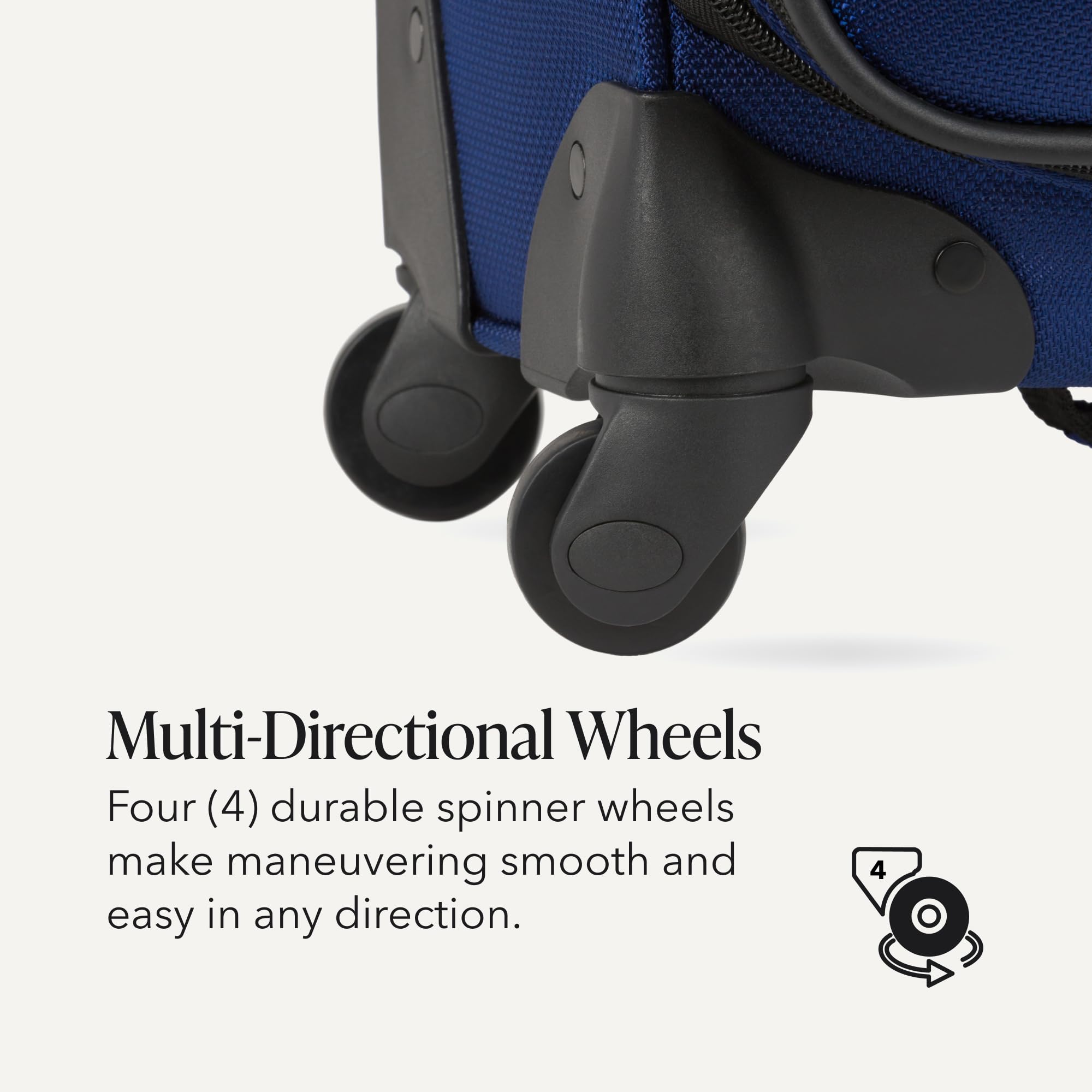 SWISSGEAR Sion Softside Expandable Spinner Luggage Durable Lightweight Travel Suitcase, Blue, Checked-Medium view 6