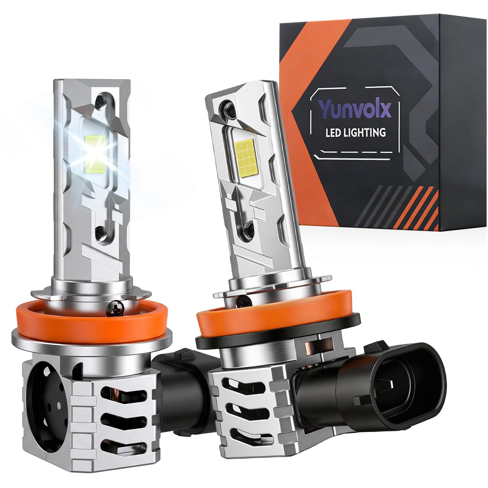 Yunvolx 2pcs H11 LED Fog Light Bulbs 40W 45000LM CSP Chip 6500K Cool White