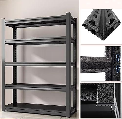Vista 4 de Estantería de garaje de 5 niveles de 40 pulgadas de ancho, 72 pulgadas de alto x 40 pulgadas de ancho x 18 pulgadas de profundidad, estantería