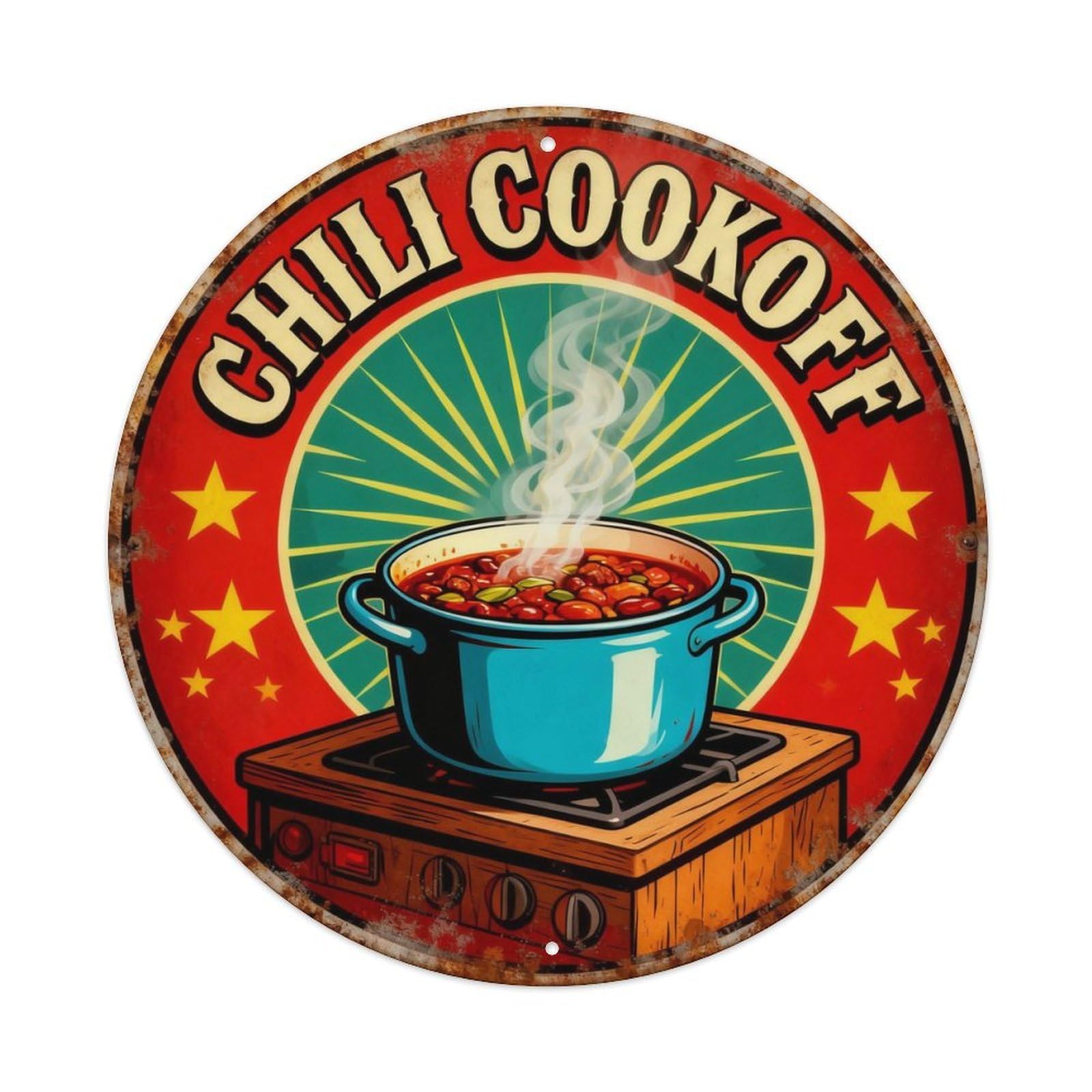 Chili Cookoff Backyard Sign Metal Tin Sign Plaque