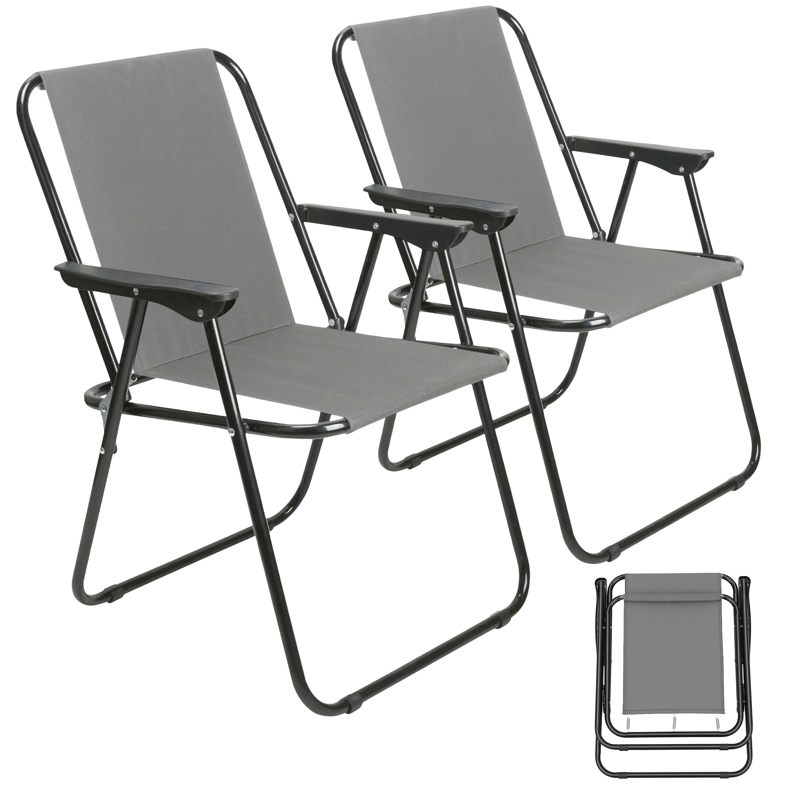 My Garden Folding Chair Set of 2 – Fold Up Deck Chairs Heavy Duty 600D Polyester Fabric Beach, Garden, Patio & Picnic Chairs Easy to Carry Lightweight Outdoor Camping Chair