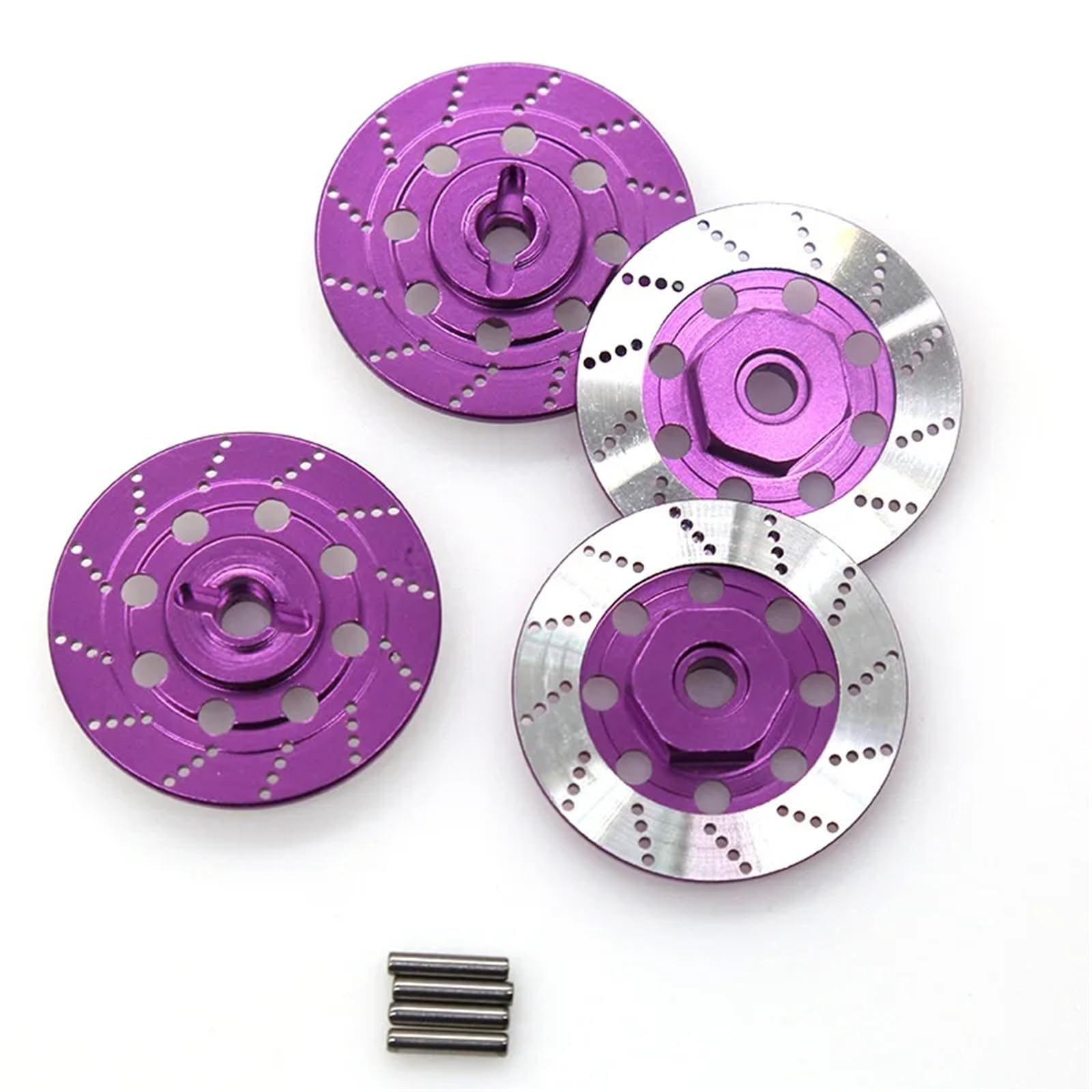 Adaptateur de moyeu Hexagonal de Roue en métal 12 mm avec Disque de Frein for Tamiya TT01 TT02 HSP 94123 for Voiture télécommandée Sakura D4 1/10(Blau)