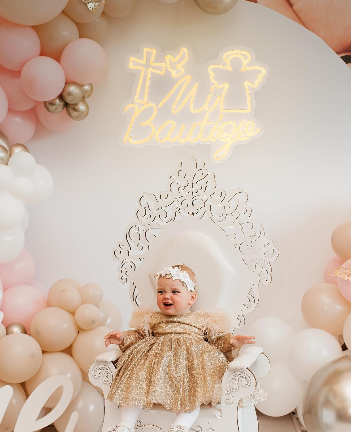 AceList Mi Bautizo Neon Signs for Baptism Decorations, Recuerdos de Bautizo Led Sign for First Birthday Party Decor, Para Niño Niña, Baby Shower, Room, Bedroom, Garden, Christmas