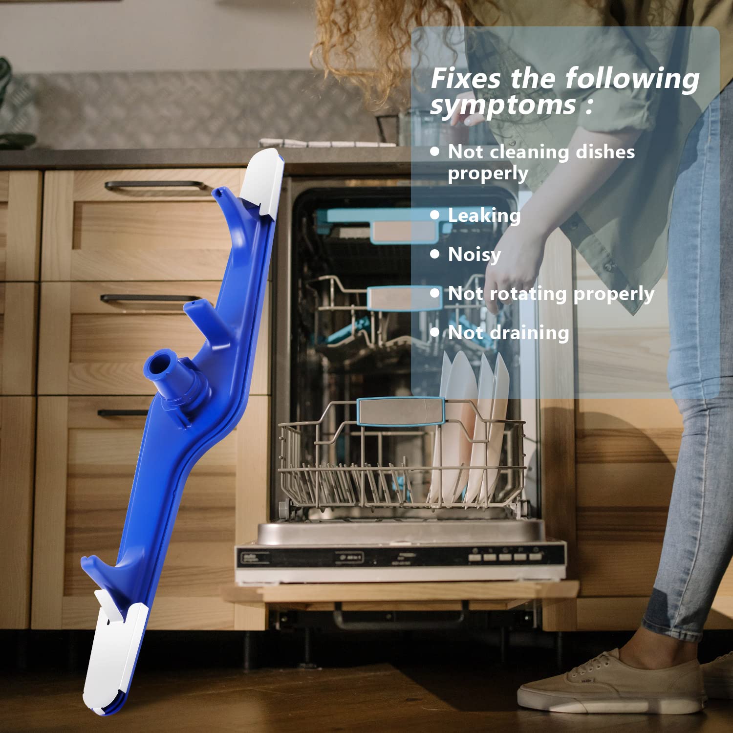 Brazo rociador inferior para lavavajillas Frigidaire y Kenmore, 154568002 154414101 y más (154568002 154414101 y más (154414101) azul 6