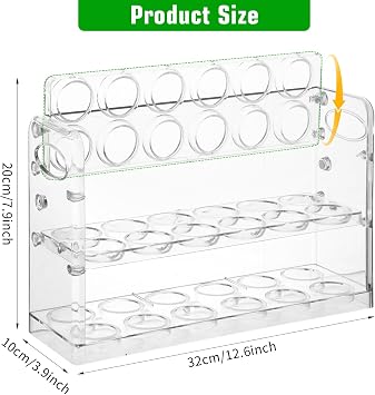 Clear Egg Holder for 36 Eggs, Egg Storage for Refrigerator, PET Egg Container for Kitchen Countertop, Egg Dispenser, Egg Tray