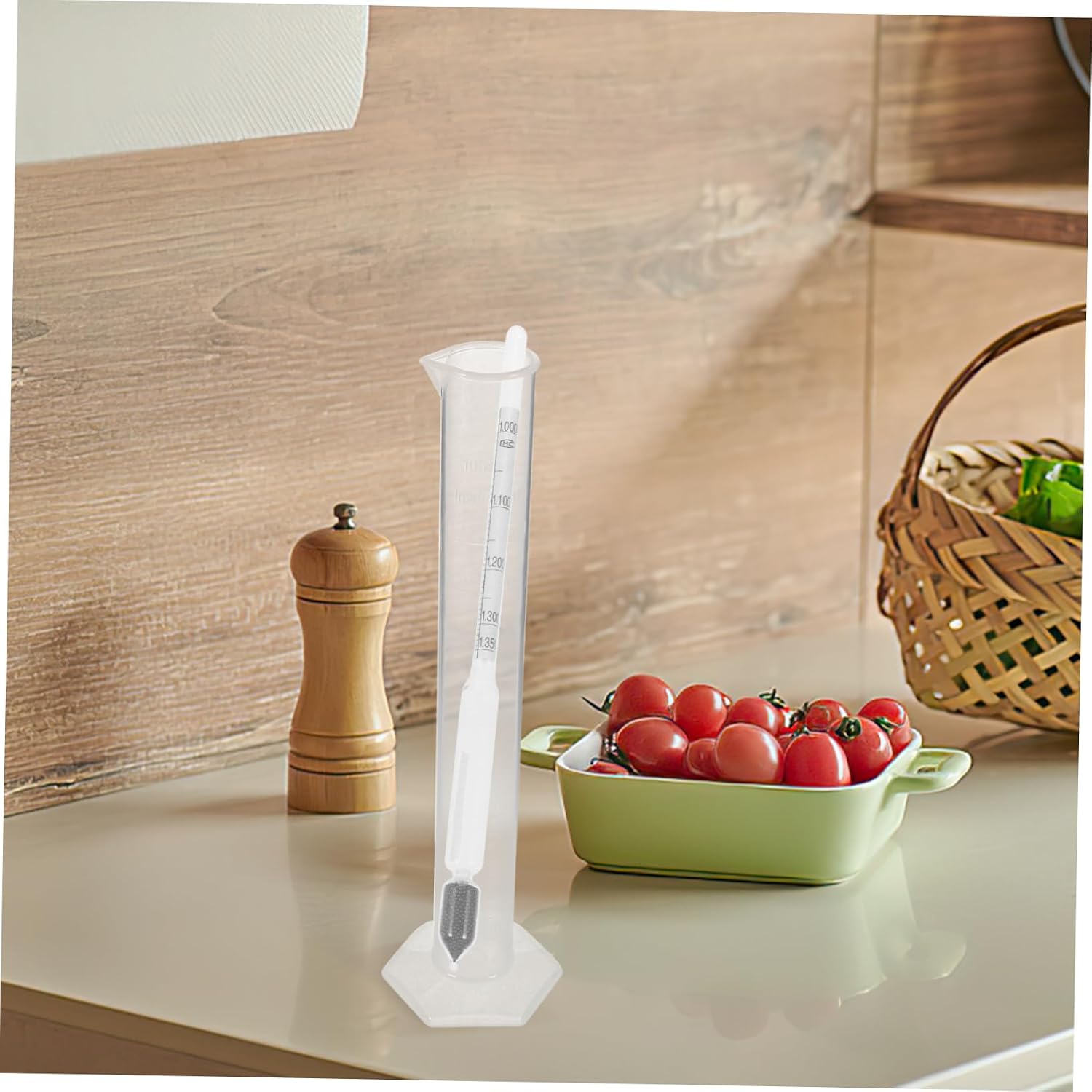 VALICLUD Hydrometer for Measuring Dough Concentration Graduated Cylinder Alcohol Meter Kitchen Supplies for Cooking and Baking
