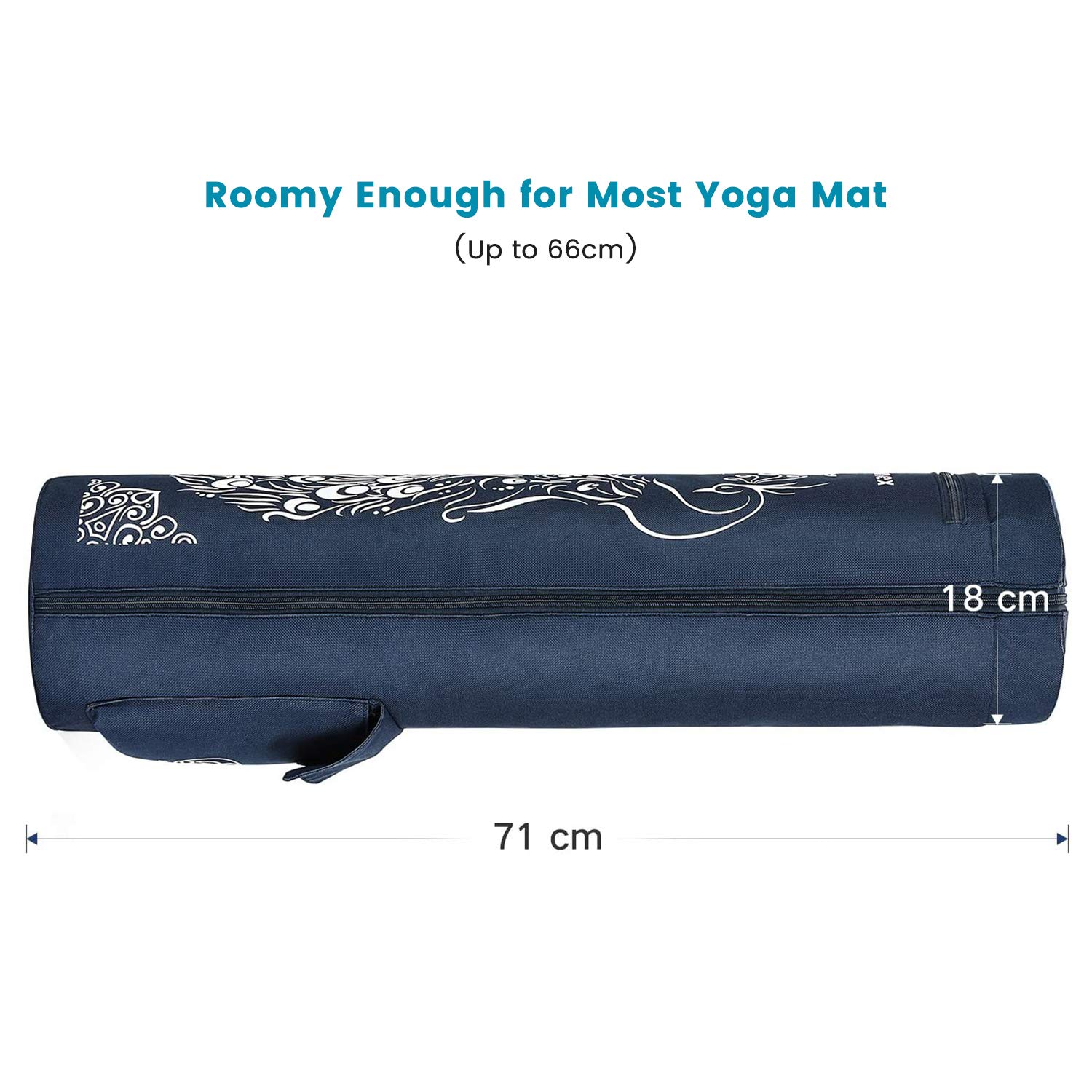 Gonex Borsa per Tappetino Yoga, Esercizio Completo con Cerniera Borsa per Tappetino Yoga Durevole Tessuto Oxford Resistente all'Acqua con 2 Tasche Cargo, Tracolla Regolabile Extra Larga