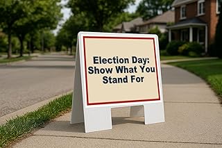 Election Day Show What You Stand For Patriotic Folding Coroplast A-Frame Double-Sided 23in x23in
