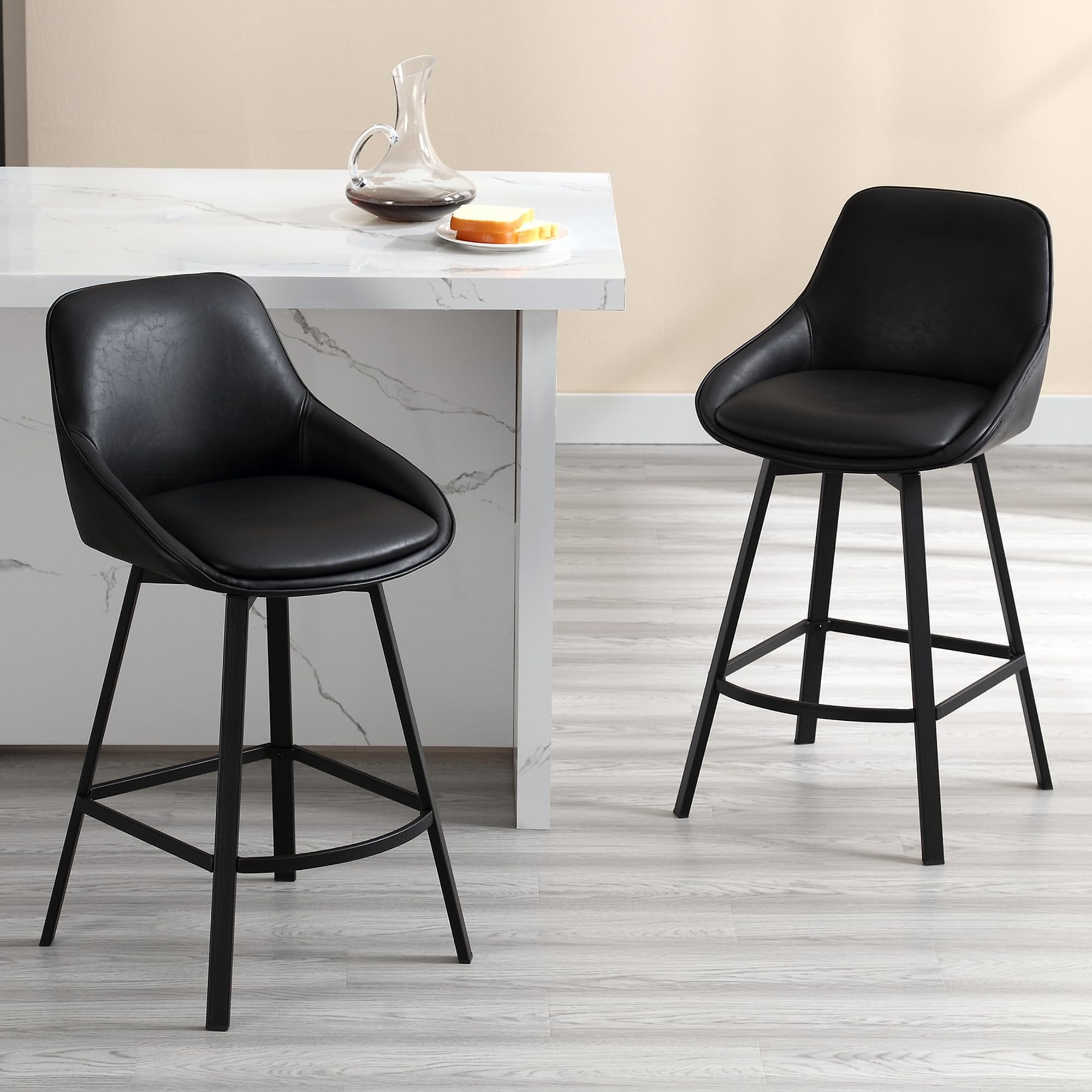 Flouki Swivel Counter Stools, 25 Inches Stools for Kitchen