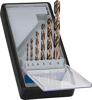 Bosch Professional 2 607 019 924 Pro-Robust Line-Juego de Brocas para Metal (HSS-Cobalto), 0 W, 0 V, Diámetro: 2.0-8.0, Set de 6 Piezas