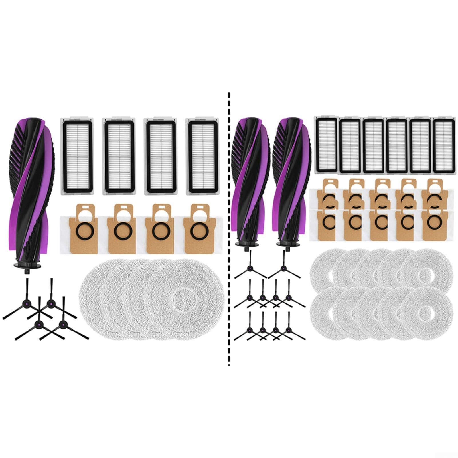 Set di pezzi di ricambio adatto per JONR per robot aspirapolvere P20 PRO/T5 PRO con filtro HEPA, spazzole laterali, salviette e sacchetti per la polvere, accessori per peli di animali domestici (B)