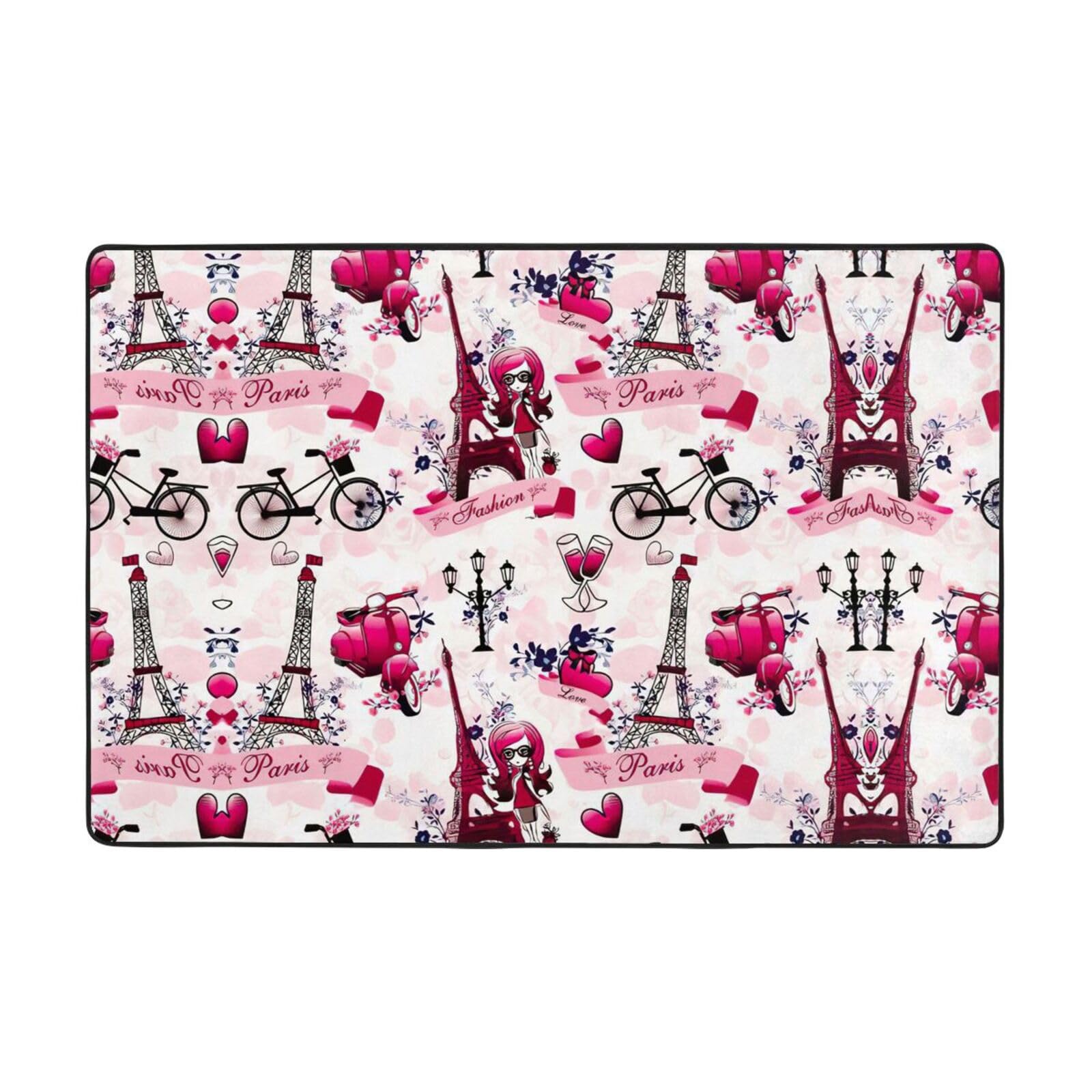 Tapis de salon super doux motif Tour Eiffel France pour chambre