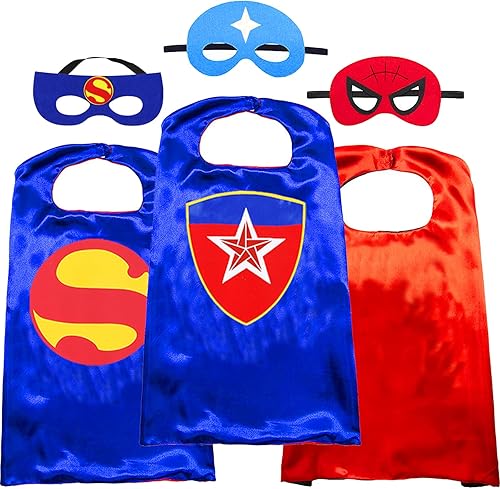 Capas y máscara de superhéroe para niños, disfraces de superhéroe para niños, juguetes de superhéroes para niños, capa de superhéroe, disfraz,