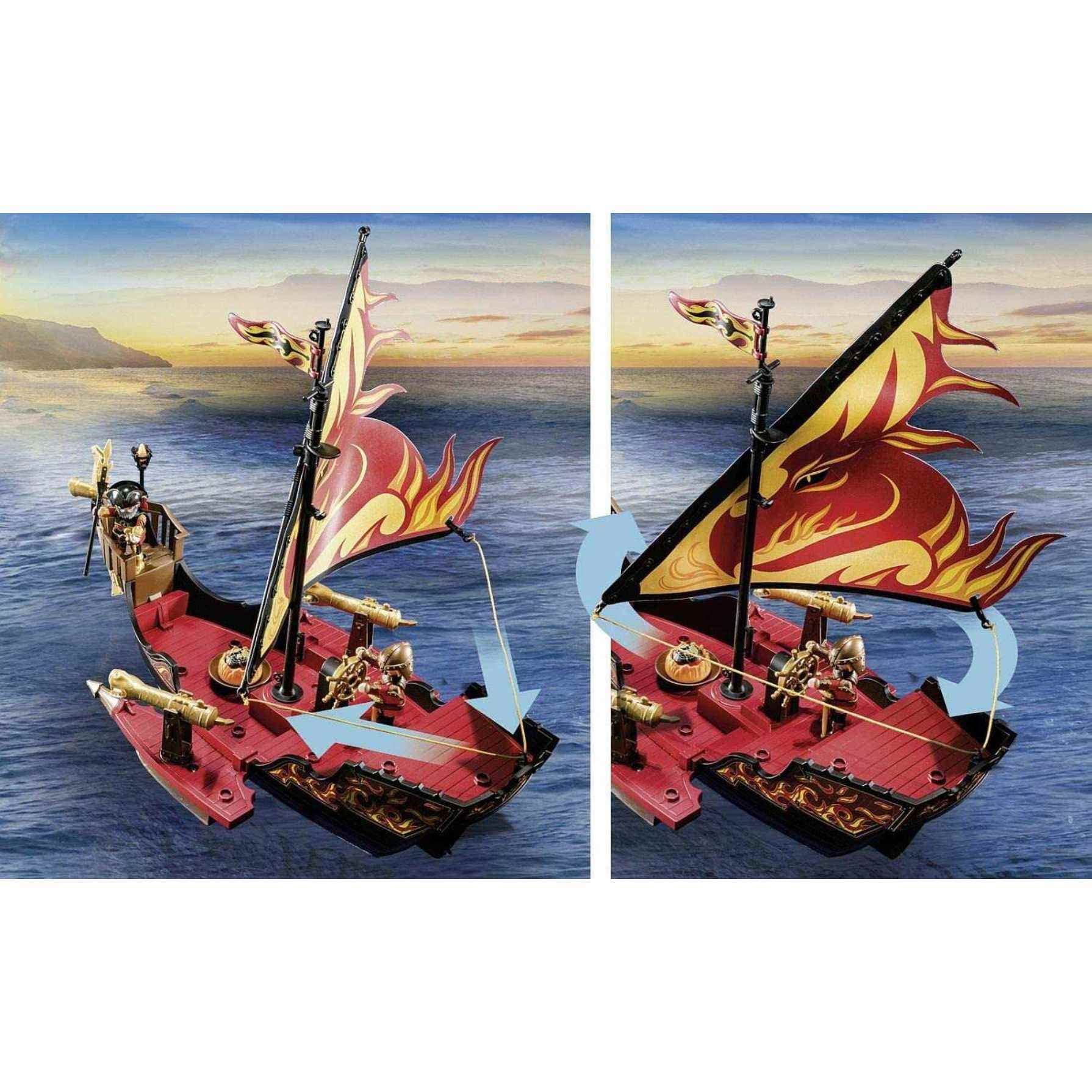 PLAYMOBIL 70641 Novelmore Barco Bandidos de Burnham, Flotante, A Partir de 4 años, Multicolor