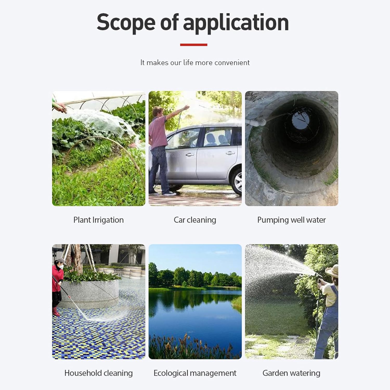 Fafeicy Direct Current Submersible Pump, Stainless Steel 180W Deep Well Pump with 26ft Lift for Garden Irrigation and Swimming