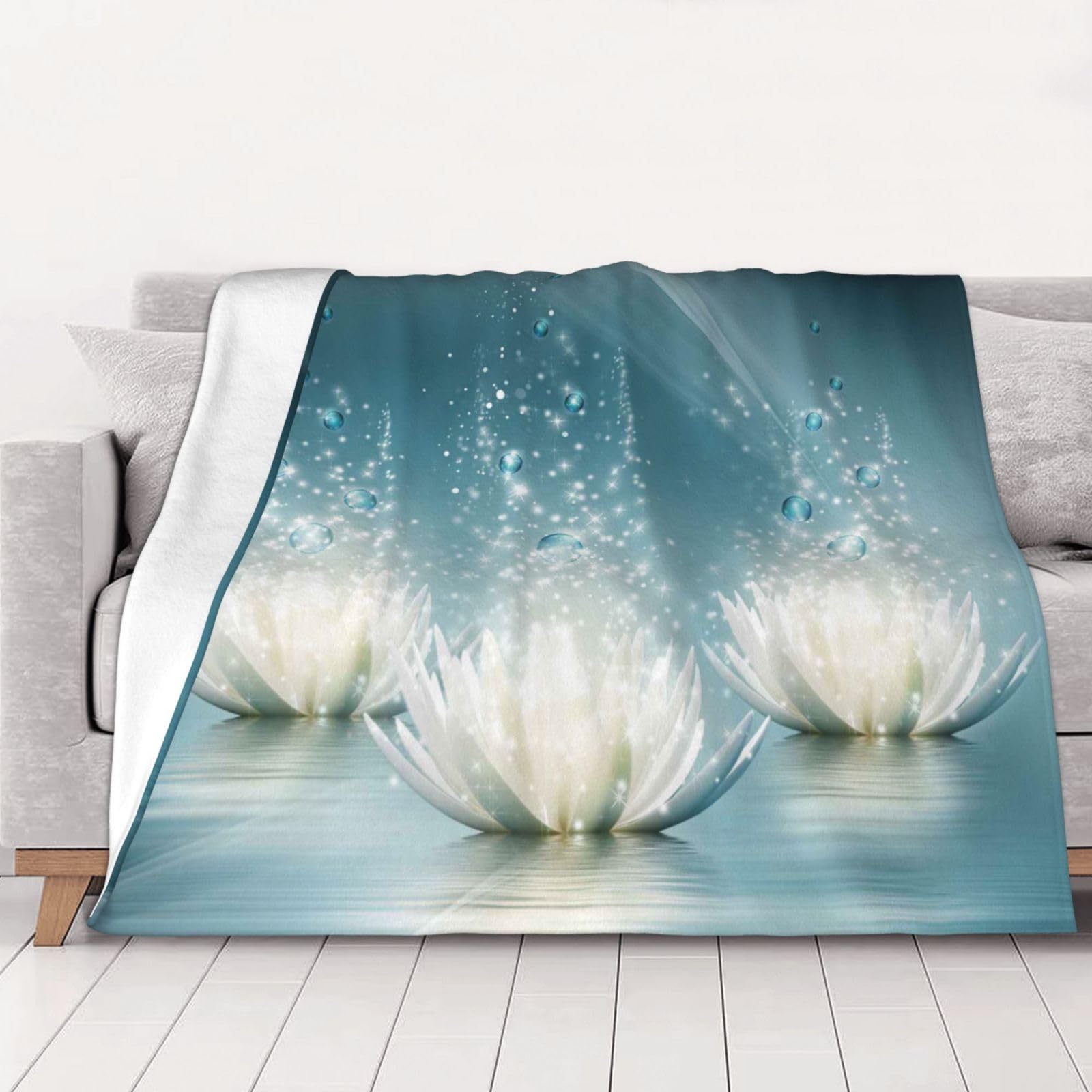 Couverture flanelle lotus doux plaid haut de gamme pour adulte lit canapé
