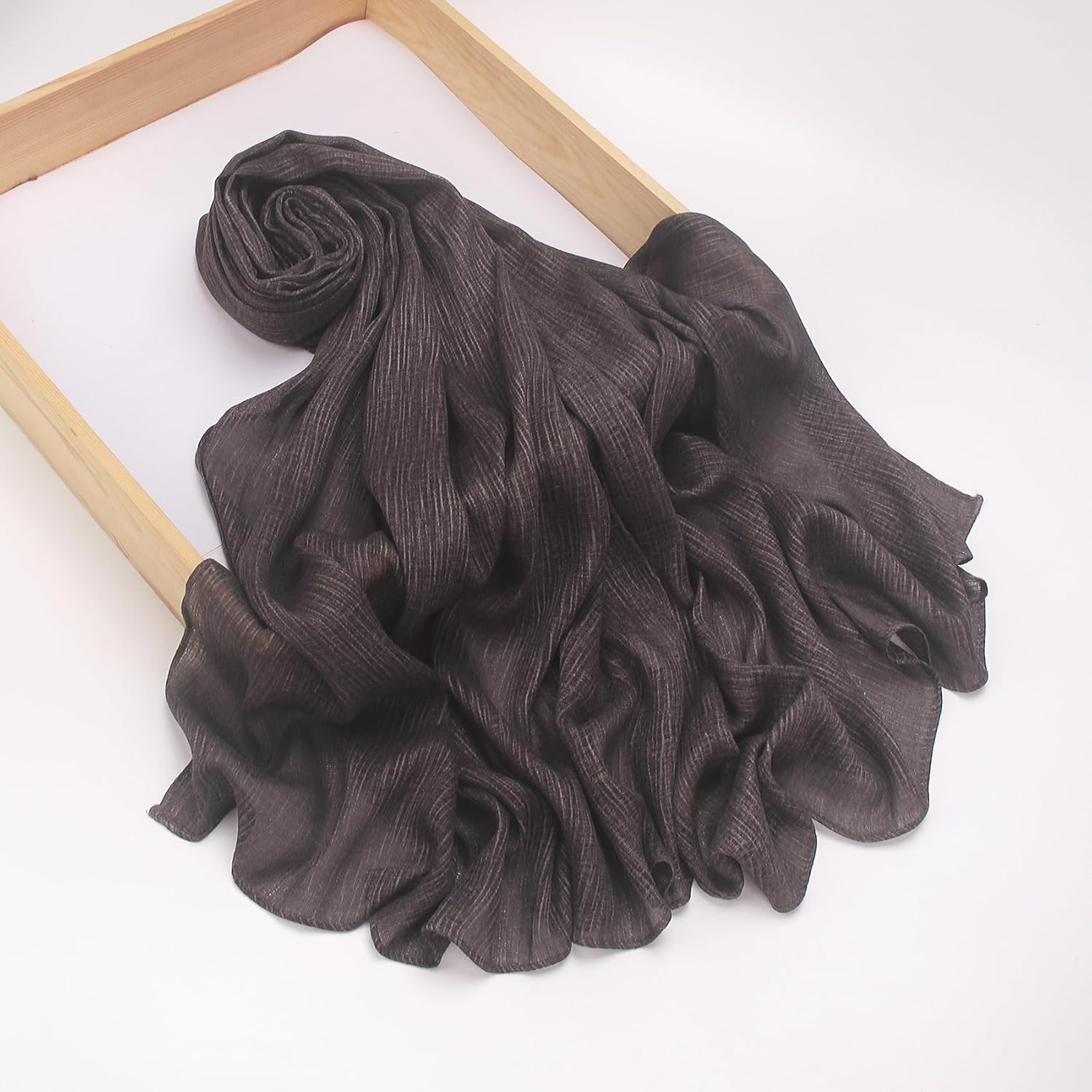 Lightweight Cotton Linen Feel Scarf Shawl Wrap Hijab for Women, Travel Fall Winter Gift - Image 7