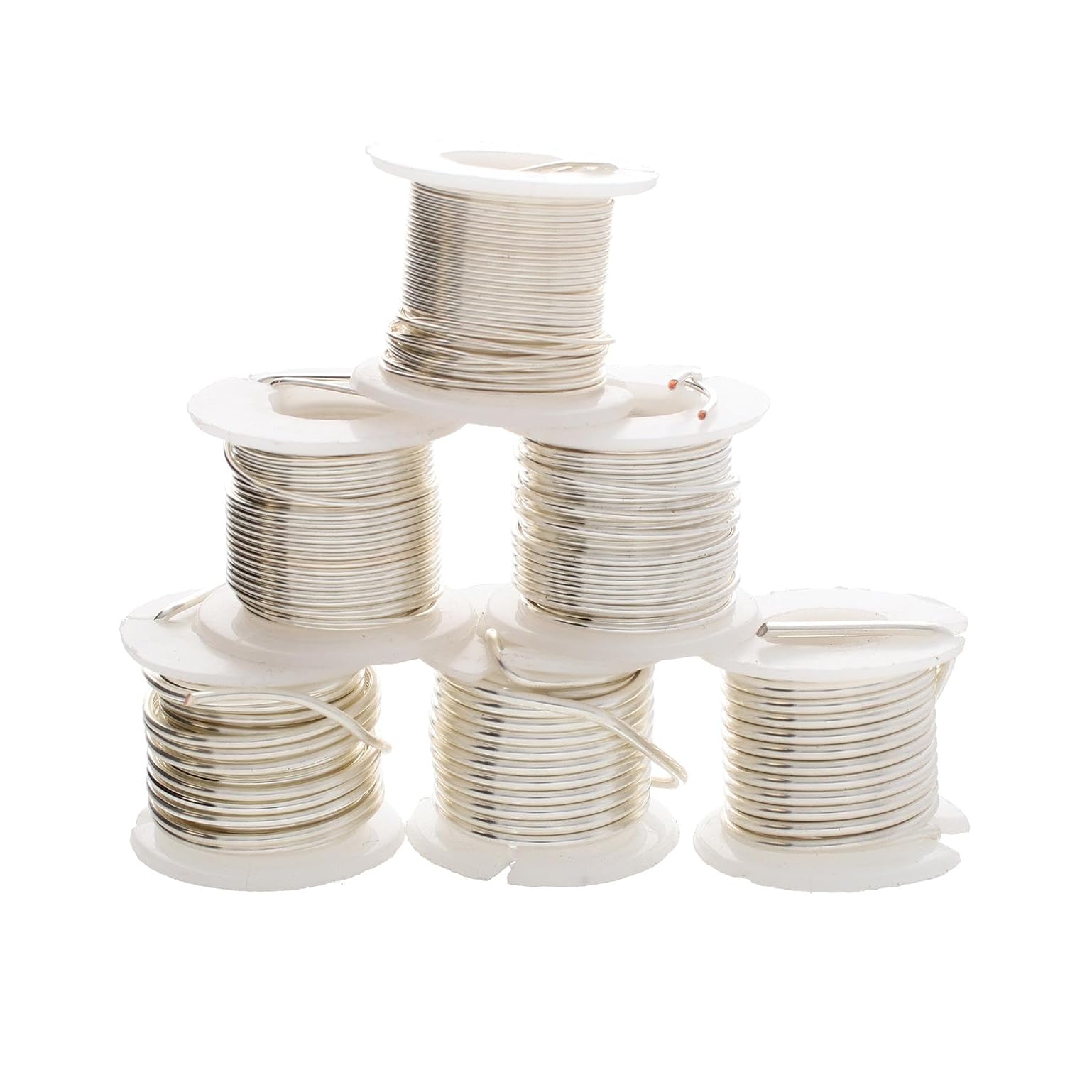 The Beadsmith Wire Elements Lacquered Tarnish-Resistant Copper Wire for Jewelry Making, Silver Color (16-24 Gauge)