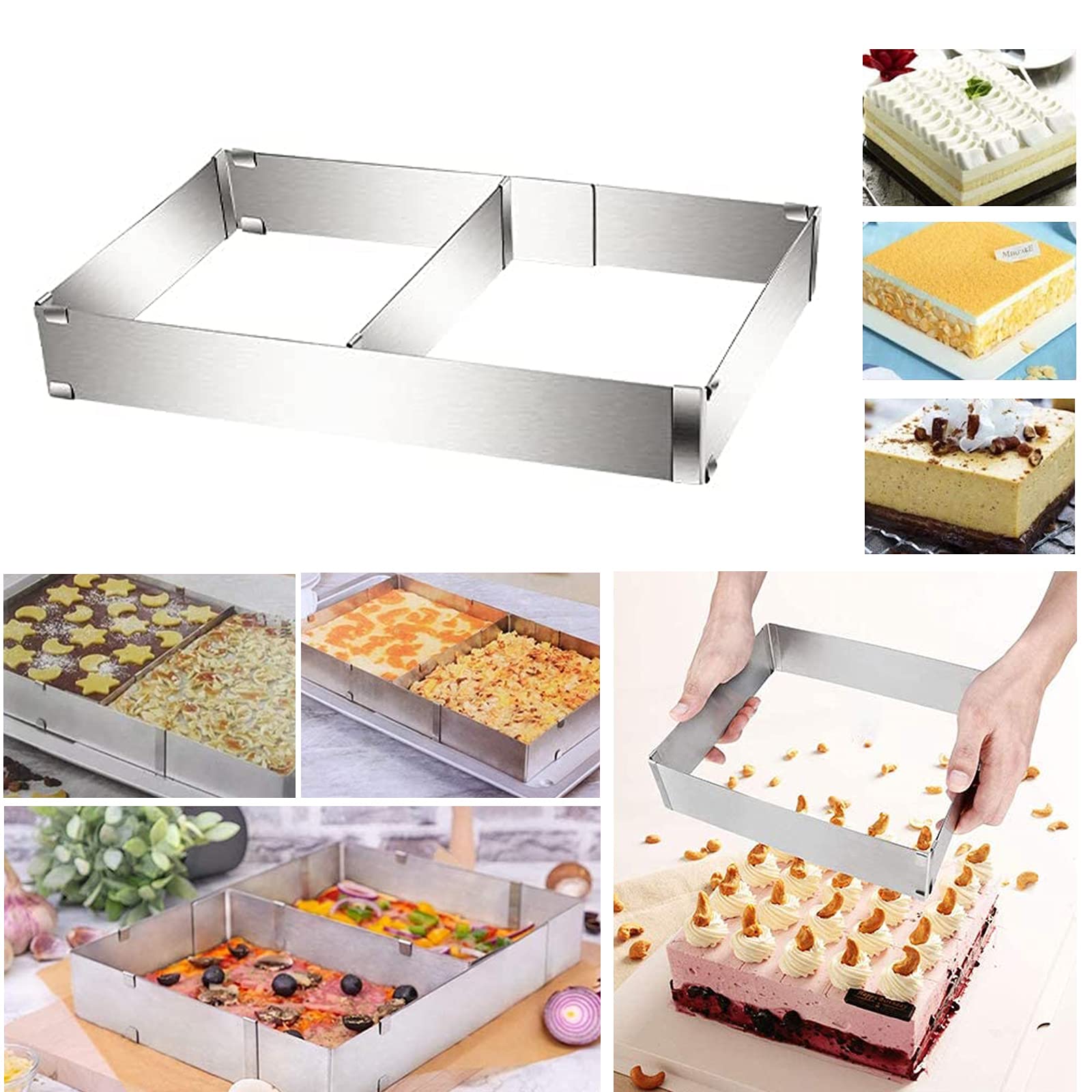 Cadre À Gâteau Rectangle Réglable - Moule à Gâteau - Pâtisserie