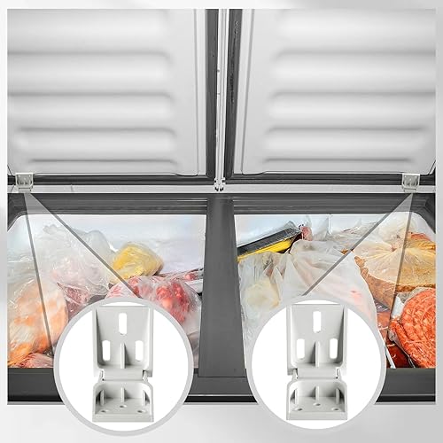 Miniatura 5 de Bisagra de plástico para congelador, 2 piezas, compatible con congelador Haier, 3 agujeros, bisagra plegable para puerta, contrapeso universal,