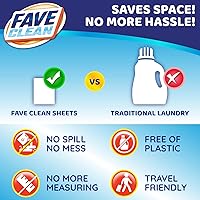 Vista 4 de Hojas de detergente prémium para ropa (200 hojas), ligeras, biodegradables, sin plástico, sin residuos, tiras ecológicas, sin fragancia, sin perfume