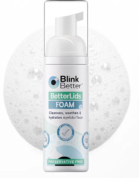 BlinkBetter BetterLids Eyelid Foam Cleanser – Tea Tree Oil Face & Eyelid Wash with Ectoin, Centella, Beta Glucan & Panthenol – 4-in-1 Hydrating, Soothing, Purifying Formula – 2 oz- Preservative Free