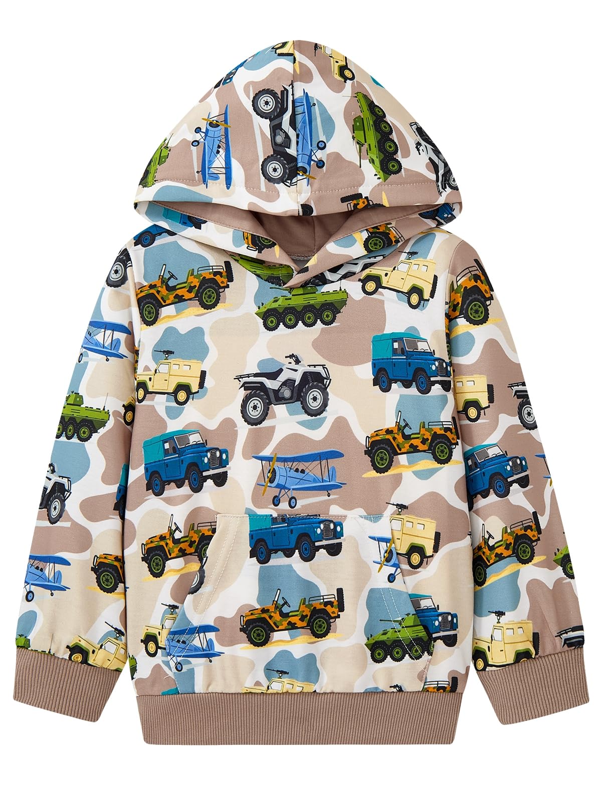 Toddler Boy Hoodie Cartoon Graphic Fall Clothes Kids Cute Sweatshirts With Kangaroo Pocket 2-8T