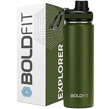 Boldfit Stainless Steel Water Bottle Hot & Cold Thermos Flask Thermosteel Bottle 700ml Hot Water Bottle For Men Women & Kids Steel Bottle Thermos Water Bottles Steel For Office Home Travel -Army Green