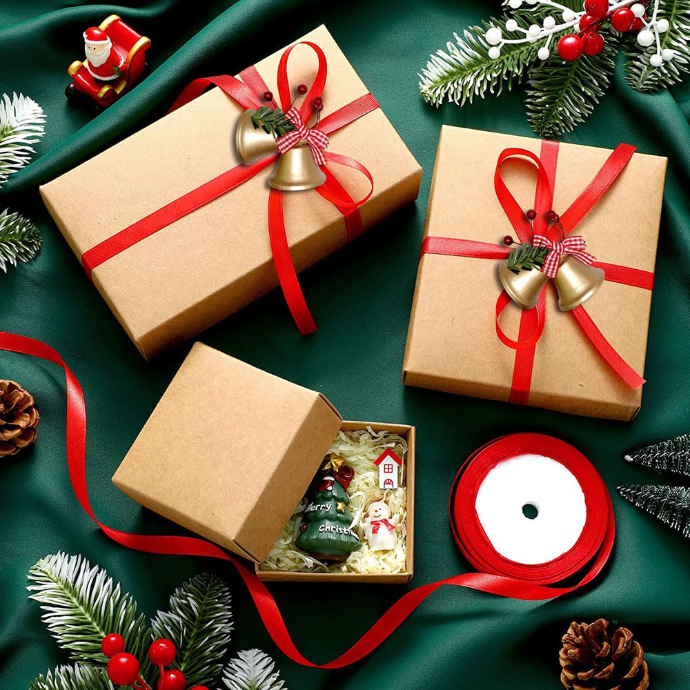 Kerstklokken Jingle Bells met rood lint ster uitsparing grote kerstboom ornamenten vakantie decoratieve klokken voor ambachten benodigdheden rustieke