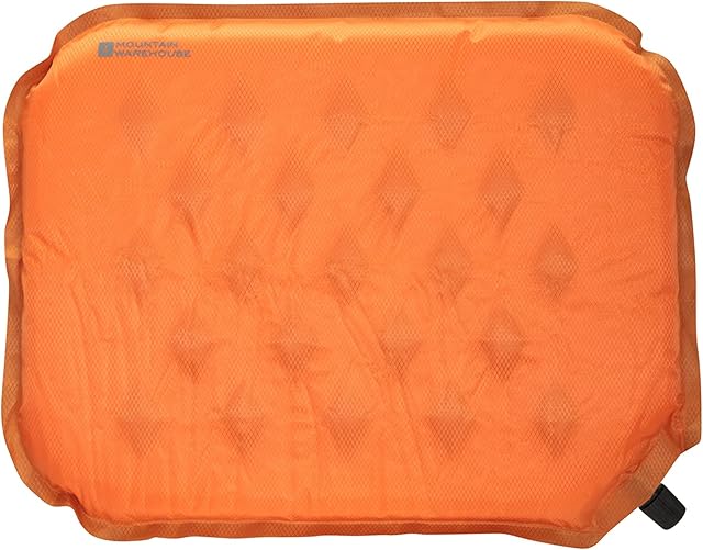 Mountain Warehouse Ultimate Self Inflating Sit Mat - 38X33X3CM Durable Mattress, Diamond Ripstop Cushion, Open Foam Cell Seat -Best for Camping, Hiking, Picnics, Gardens Orange