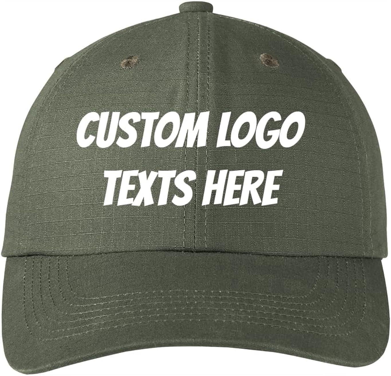INK STITCH Unisex C940 Custom Logo Name Texts Stitching Personalized Ripstop Baseball Caps