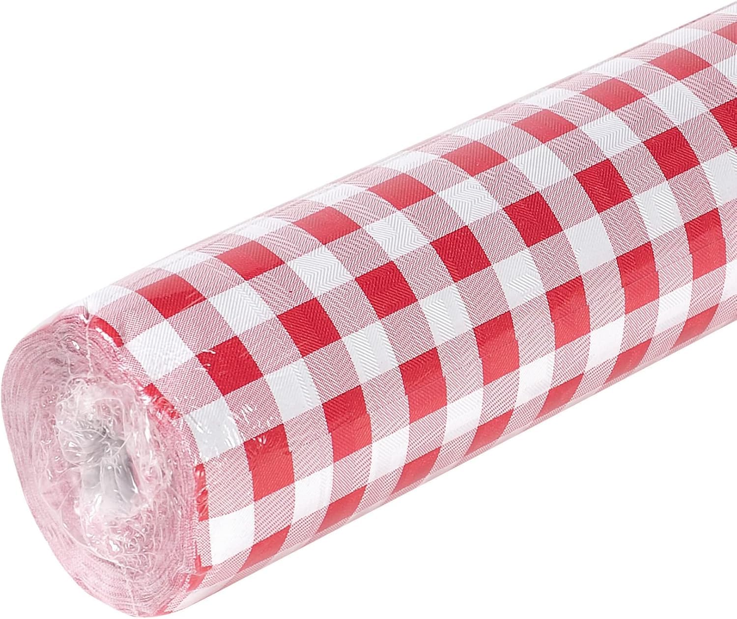 Rollo Mantel de papel desechable Vichy azulejos rojo y blanco | 2 rollos de 25 M = 50 M | Ancho 1,20 M | Cervecería - Bistro Retro - Tapón Lyonnais - Guinguette