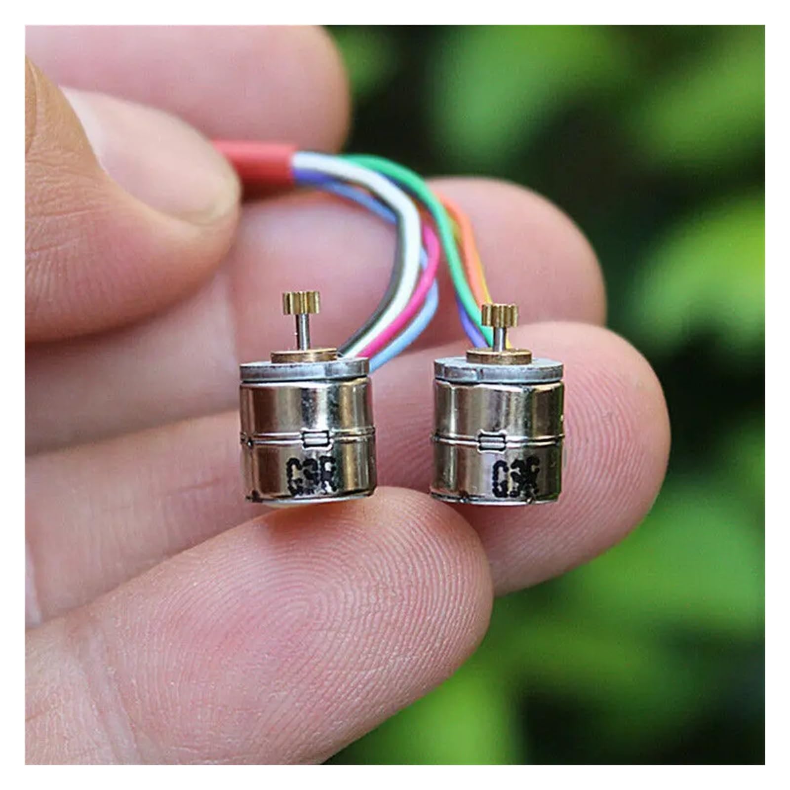 CQMLWSDNW 1 Pair 8mm Bi-Phase 4 Wire Stepper Electronic Jump Starters with 9 Teeth Copper Gear and 0.2 Module 8mm x 8.2mm