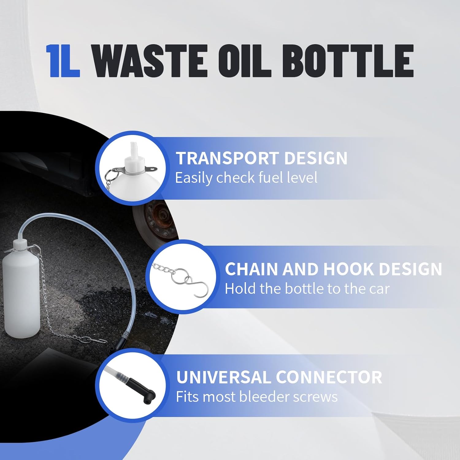 3L Brake Bleeder Kit Manual Brake Bleeder Vacuum Pump Kit Brake Bleeder Fluid Pump with 4 Master Cylinder Adapters and 1L Brake Bleeder Bottle