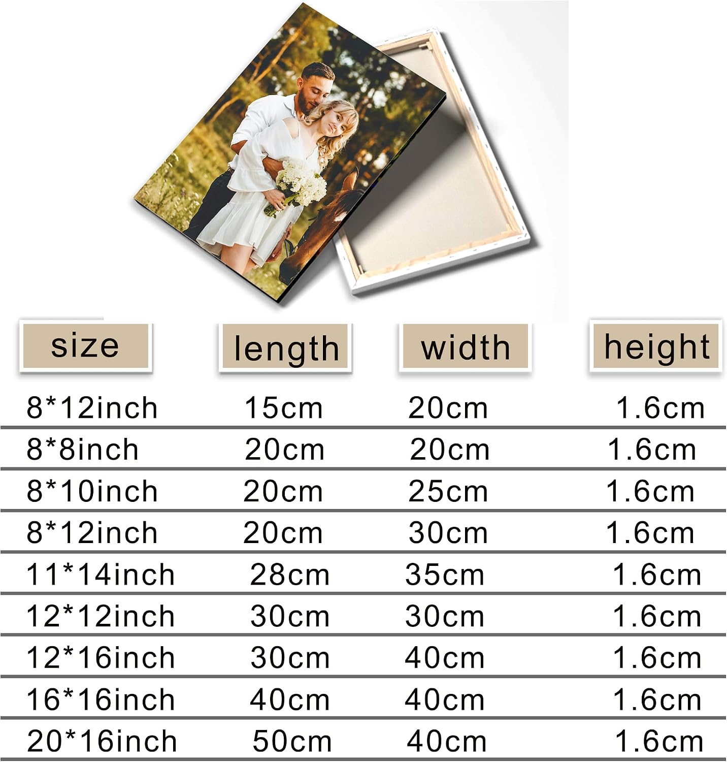 LING Ling's Design Custom Canvas Prints with Your Photos, Personalized Picture to Canvas Wall Art Prints for Family, Wedding, Anniversary, Baby, and Pet Custom Canvas Gift image 3
