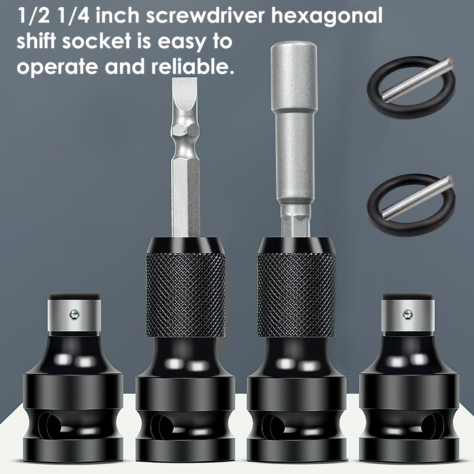 Schlagschrauber Adapter – 2 Stück, 1/2' Auf 1/4', Für Bits & Steckschlüssel