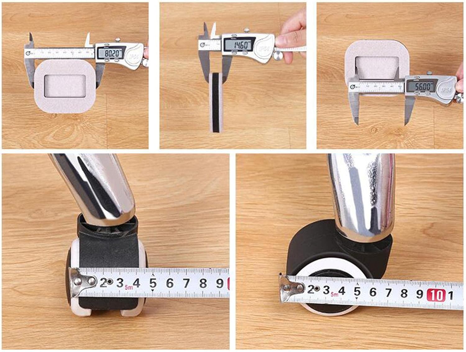 5X Furniture Cups Bed Stoppers Furniture Wheel Stoppers ABS White Black