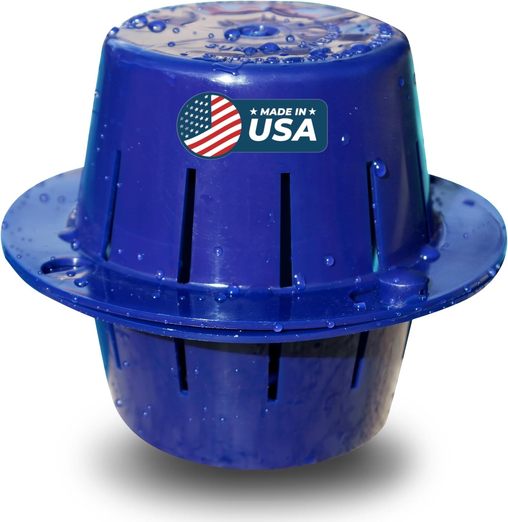 The Original Sinking & Floating Chlorine Dispenser for Pool, Uses Less Chlorine, Less Odor, Sinks, Cleans & Floats Back Up, Replaces Pool Floater, The Sunken Treasure, Dark Blue