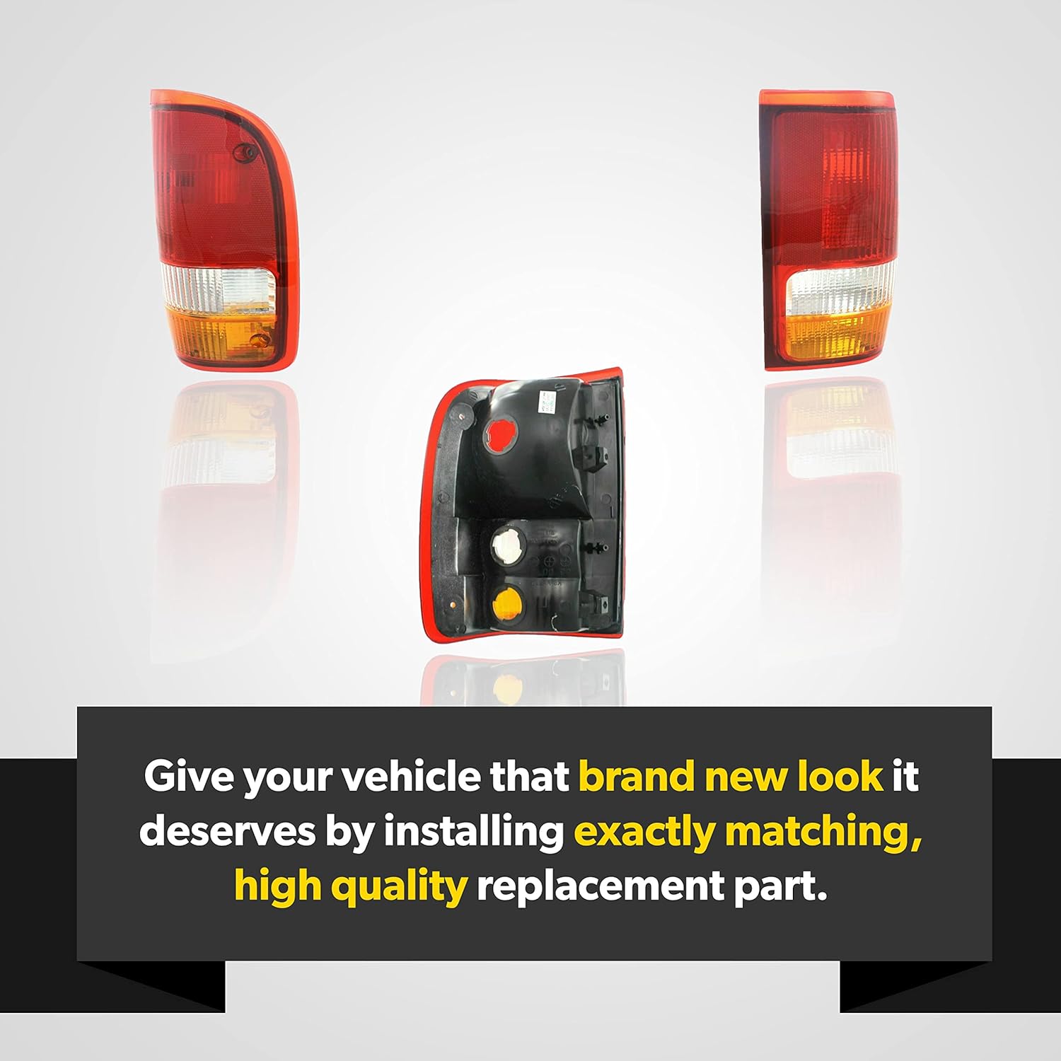 Tail Light Assembly For 1993 1994 1995 1996 1997 Ford Ranger Splash STX XL XLT - Fits Passenger Side of Ranger Tail Lights - Rear Taillight Brake Light Includes Lens and Housing