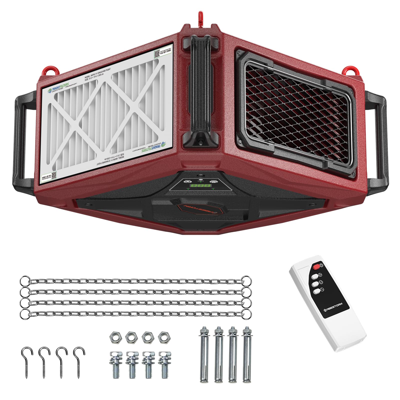Abestorm - Sistema di filtrazione dell'aria 1080CFM, collettore di polveri da officina con potente ventilatore a vortice, adatto per la lavorazione del legno, garage, officine, fino a 1100 mq. ft.