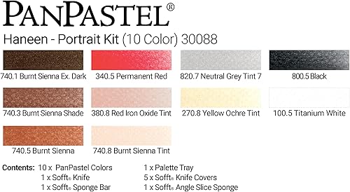 Miniatura 3 de PanPastel 30088 Haneen - Kit de retrato de 10 colores con herramientas y paleta de Sofft