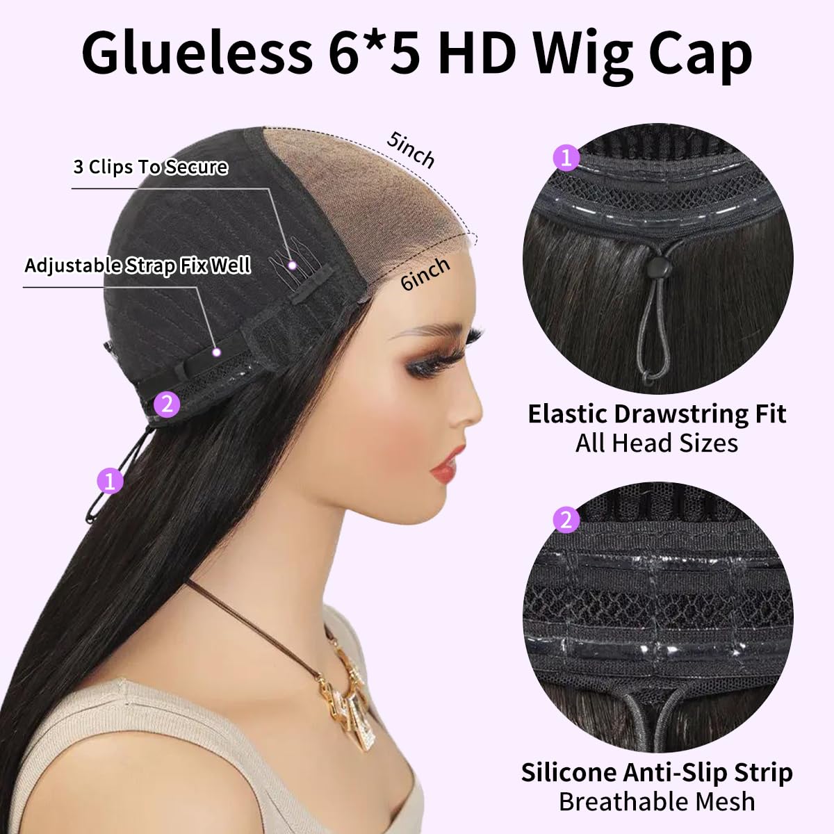 Tinashe Human Hair Wig Glueless Wigs Human Hair Pre Plucked Pre Cut Bob Wear And Go Loose Body Wave Layered Cut 6x5 HD Lace Front Wigs for Black Women Side Part Curtain Bangs Natural Black Wigs 18inch - Image 6